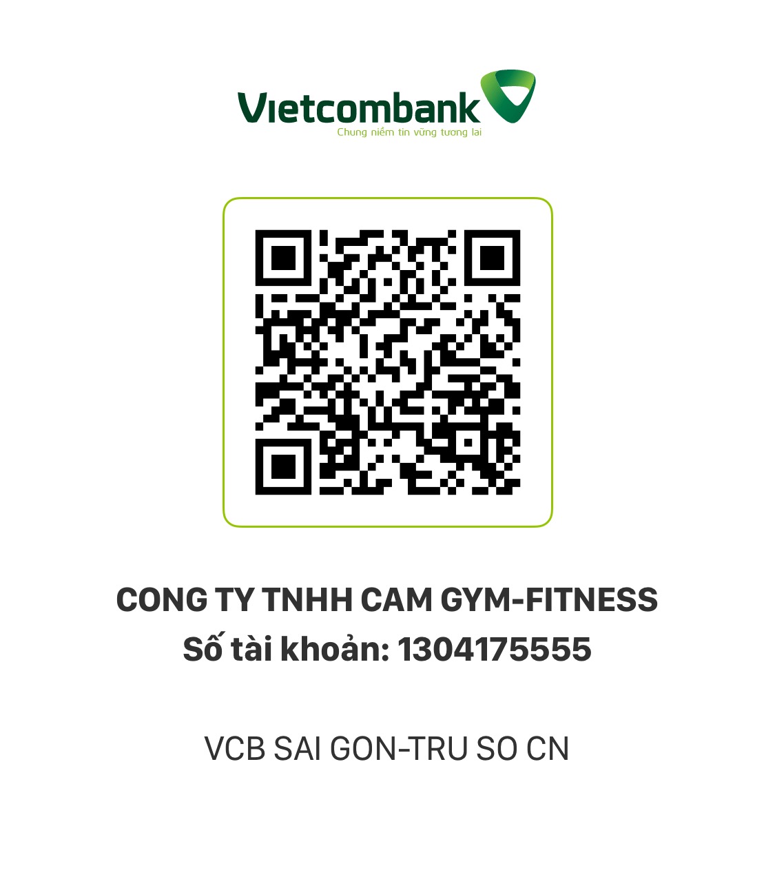 Vietcombank payment QR for CAM GYM-FITNESS